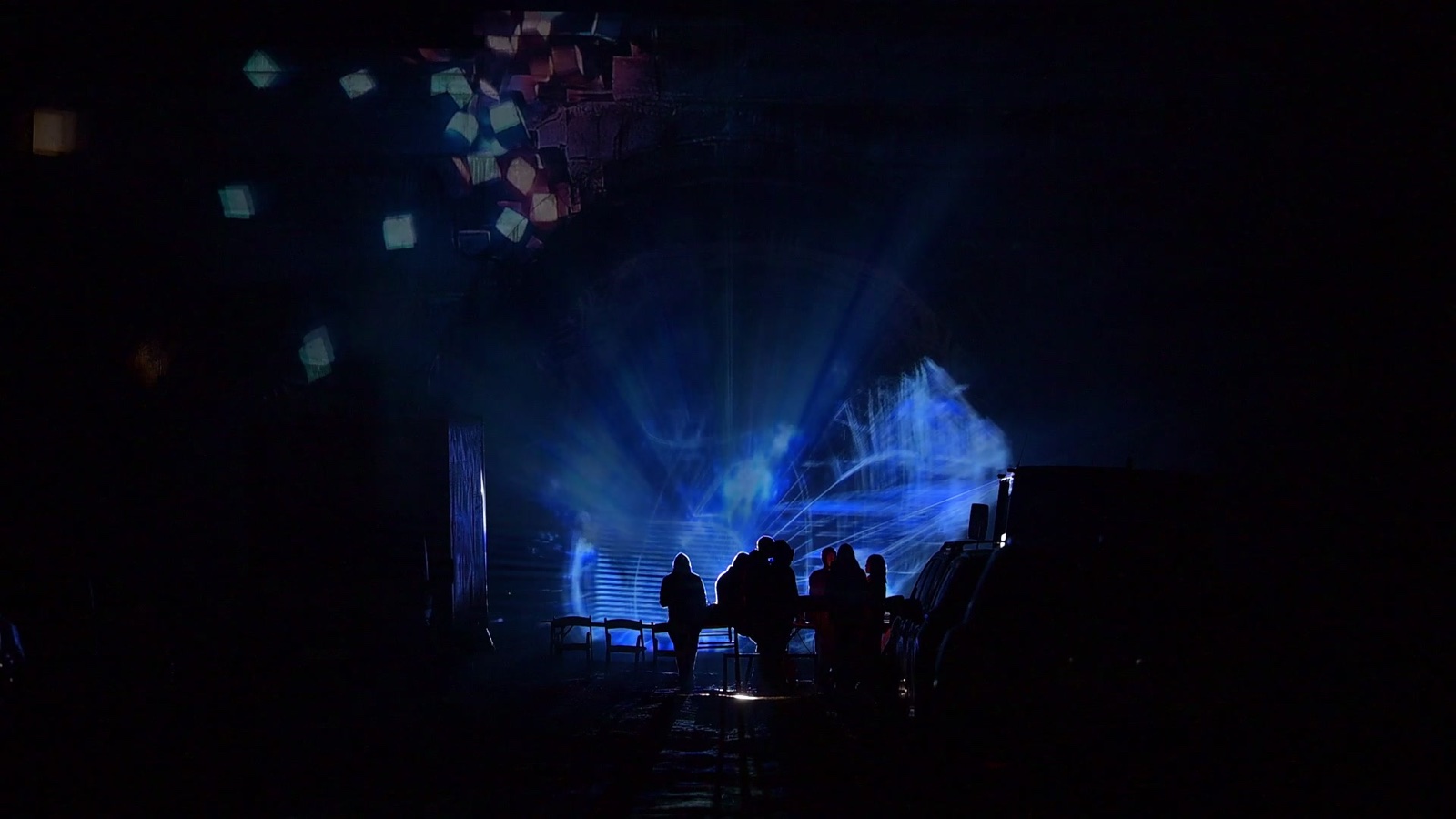RE:SORB — the holographic light installation at Railway tunnel portal 2025, view 1 of 3