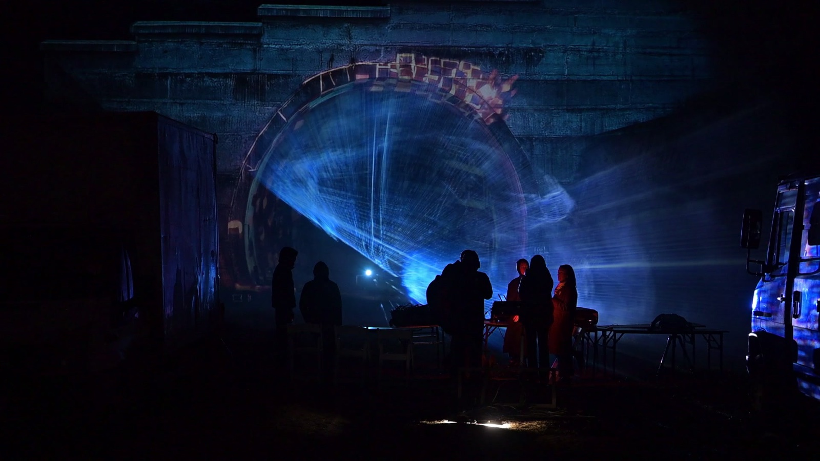 RE:SORB — the holographic light installation at Railway tunnel portal 2025, view 3 of 3