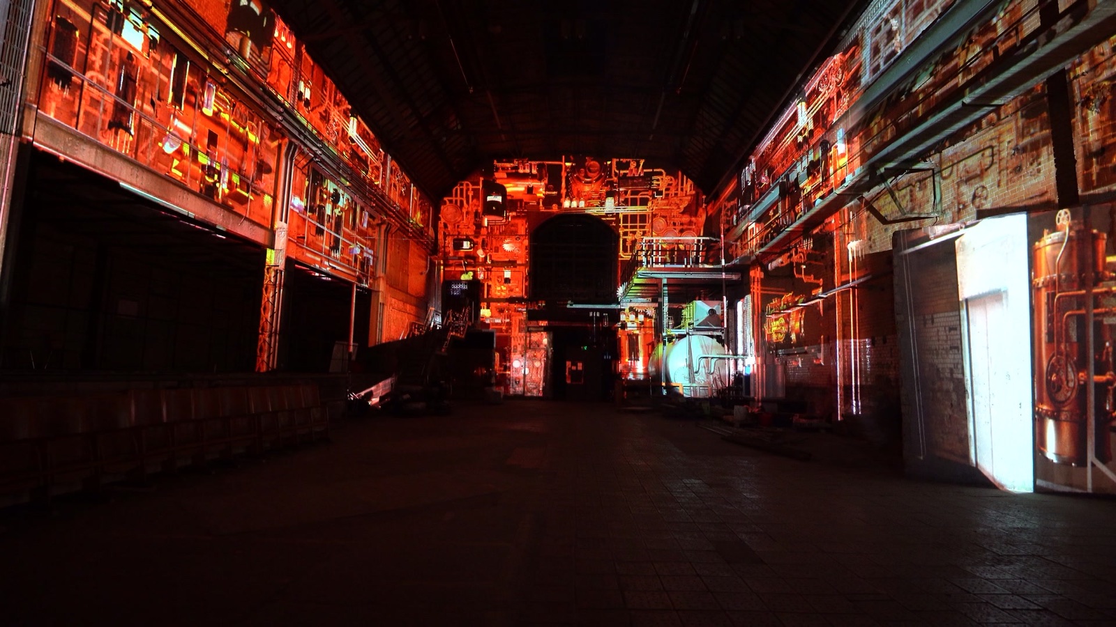 RE:SORB — the holographic light installation at Former industrial hall 2022, view 1 of 6