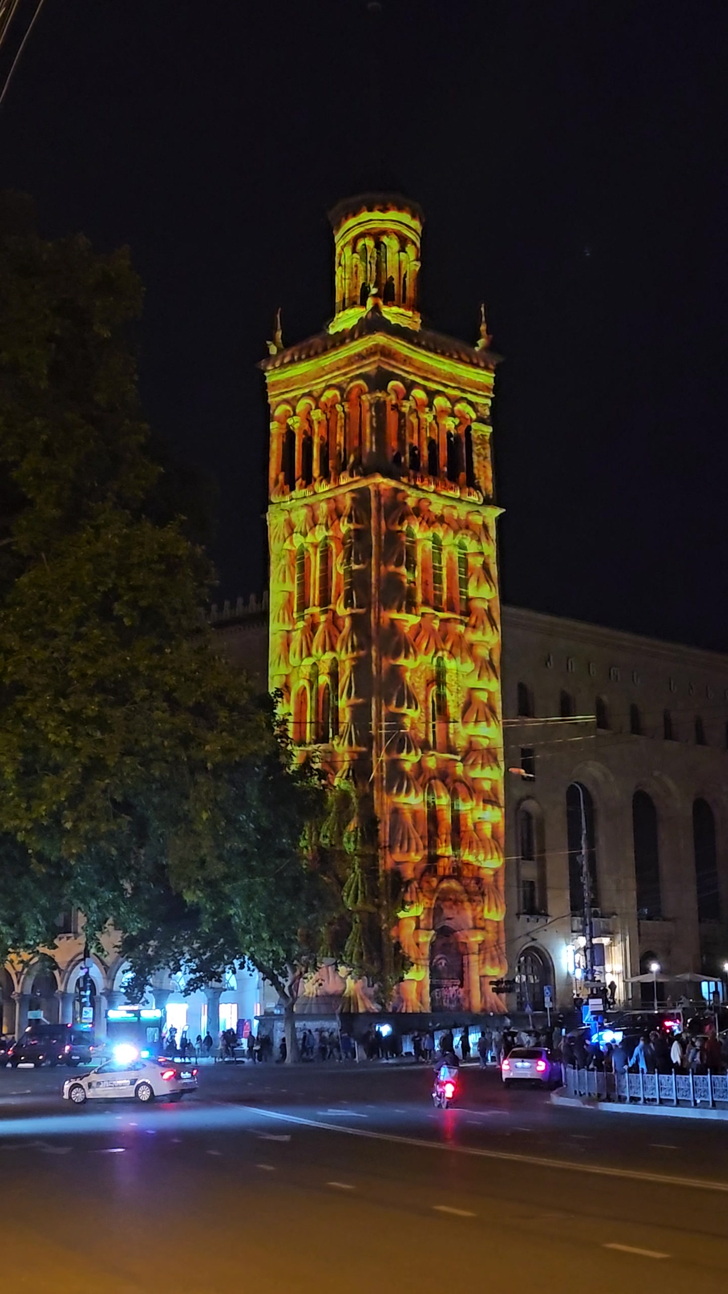 RE:SORB — the projection mapping on the façade at Tower of the Georgian National Academy of Sciences, Rustaveli Avenue 2025, view 1 of 3