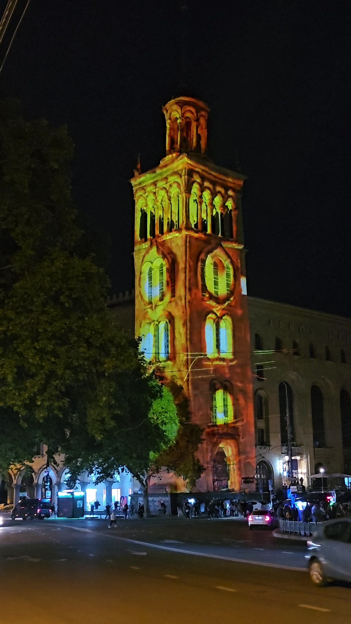 RE:SORB — the projection mapping on the façade at Tower of the Georgian National Academy of Sciences, Rustaveli Avenue 2025, view 2 of 3